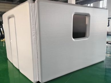 AirWall™ inflatable room with a built-in window opening designed for ventilation and service access.