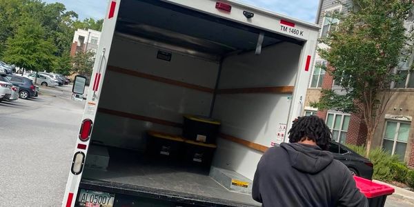 My nephew loading totes into 10ft truck
