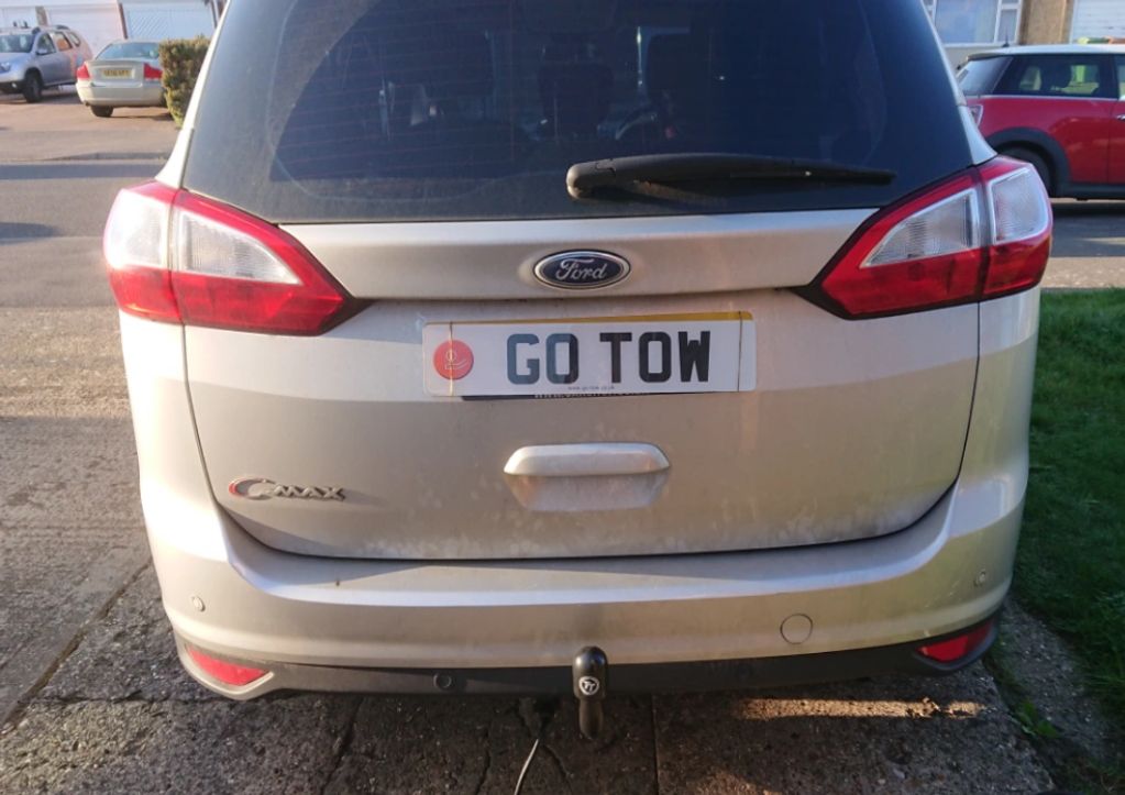 Ford Grand C-Max fitted with a  Tow-Trust fixed swan neck towbar fitted by Go-Tow Ltd