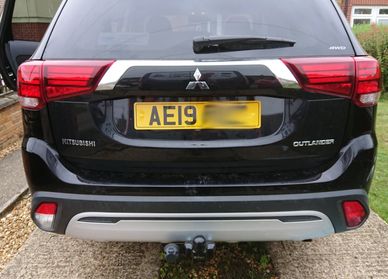 2019 Mitsubishi Outlander Flange Towbar with 7Pin vehicle specific wiring fitted by Go-Tow Ltd