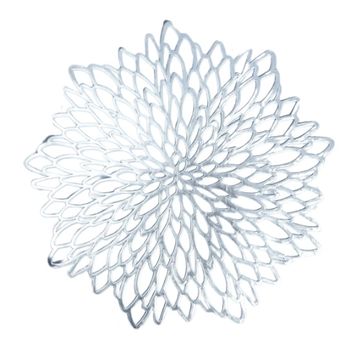 Silver deco leaf placemat. 