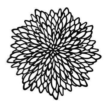 Black deco leaf placemat. 