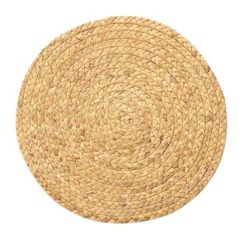 Brown rattan placemat. 