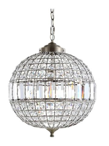 Round chandelier with crystals, pendant. 