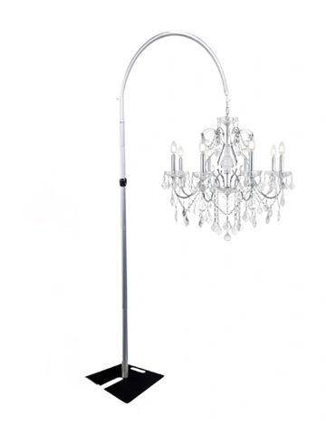 Chandelier stand with crystal chandelier. 