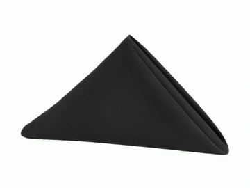 Black linen napkin. 
