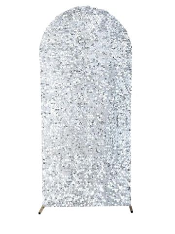 Arch cover with silver sequin. 