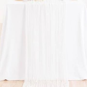 Ivory table runner for wedding and event decor.