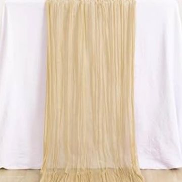 Champagne table runner for wedding and event decor.