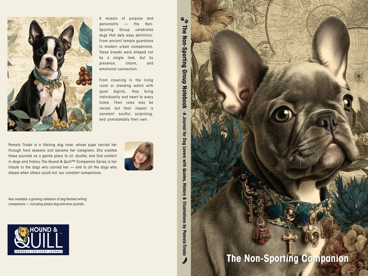 Non Sporting Group dog lover’s notebook cover with vintage illustrations from The Hound & Quill™ 