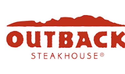 Outback Steakhouse logo with red text and a red silhouette of a landscape above.