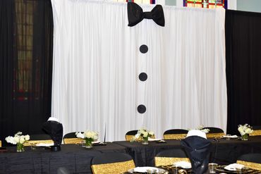 Tuxedo party backdrop