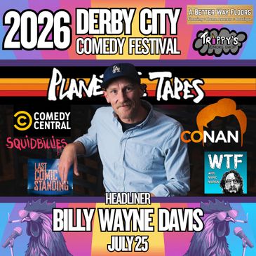 Poster for 2026 Derby City Comedy Festival featuring headliner Billy Wayne Davis.