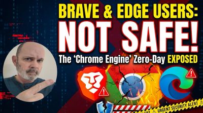 Warning about security risks for Brave and Edge browser users.