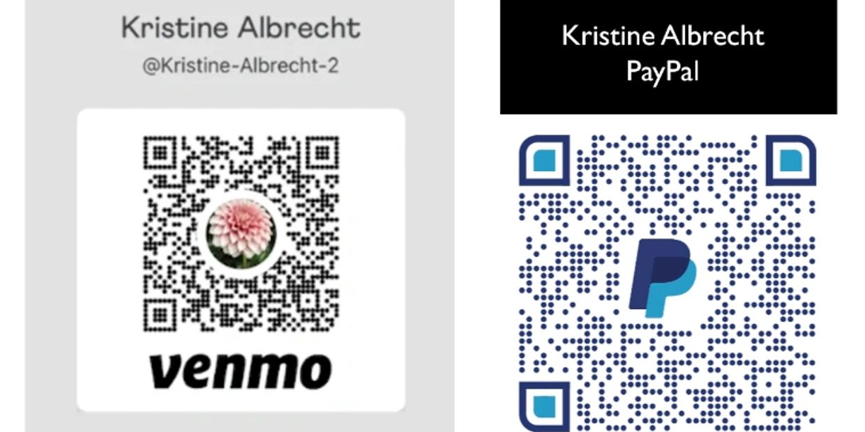 Venmo and Paypal QR code for Kristine Albrecht
