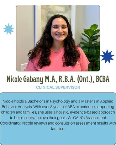 Portrait of Nicole Gabany, Clinical Supervisor with expertise in ABA therapy.