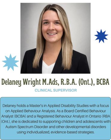 Professional headshot of Delaney Wright, Clinical Supervisor in Applied Disability Studies and Behaviour Analysis.