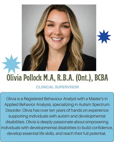 Professional headshot of Olivia Pollock, Clinical Supervisor and Registered Behaviour Analyst.