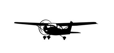 High wing, single-engine, tricycle gear silhouette