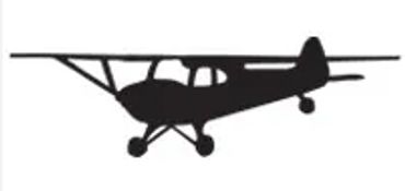 Single engine, tail-wheel, conventional gear, High-wing airplane silhouette