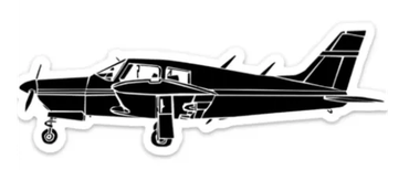 Low-wing, single-engine, tricycle-gear airplane silhouette
