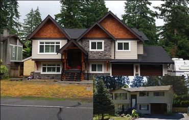 before and after views of Custom renovation to a home in Langley BC 