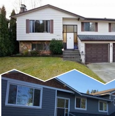 before and after views of Custom Addition to a home in Langley BC that included a legal suite