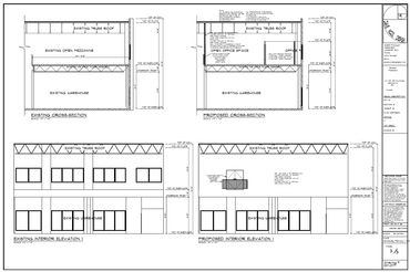 construction drawings for a tenant improvement project in Burnaby BC