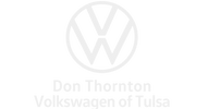 Logo of Don Thornton Volkswagen of Tulsa in white.