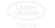 White Land Rover Tulsa logo with oval border on transparent background.