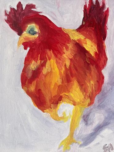 Crazy Chicken no. 1 - acrylic on canvas 