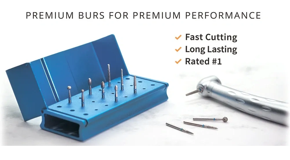 thumbnail image 2 of CROSSTECH Qualité 850/018XF Dental Diamond Bur – Round End Taper, Extra Fine Grit, 5-Pack 2 of 3