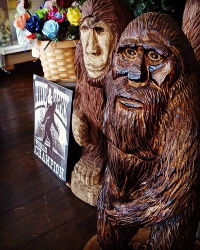 Hand carved bigfoot statue in the Mountain Laurel Country Store