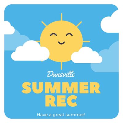 Happy sun with clouds and summer greeting.