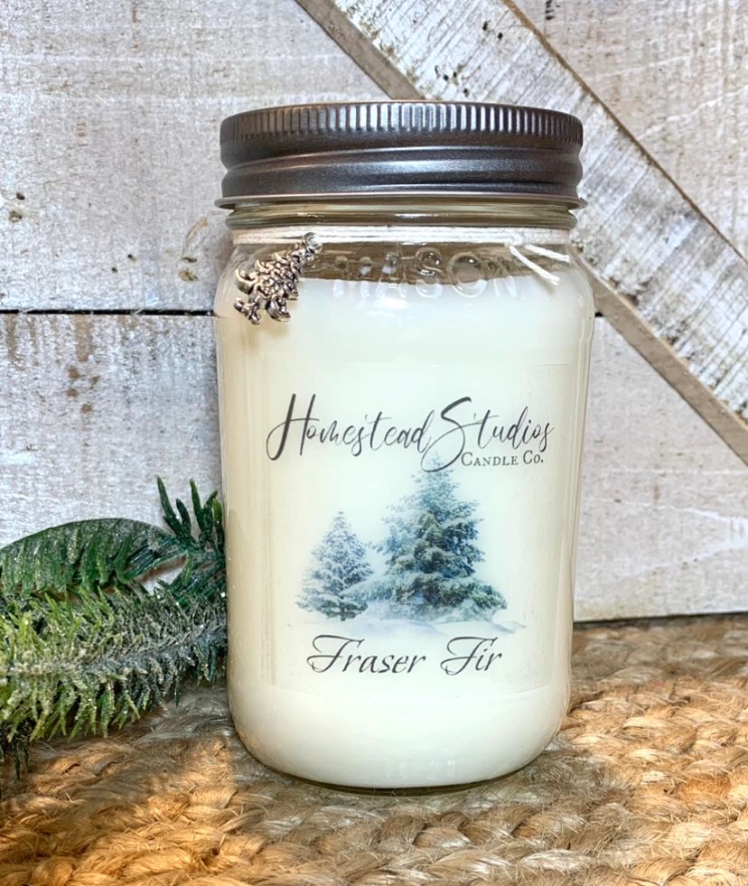 Fraser Fir Soy Candle - White Jar - 11 oz