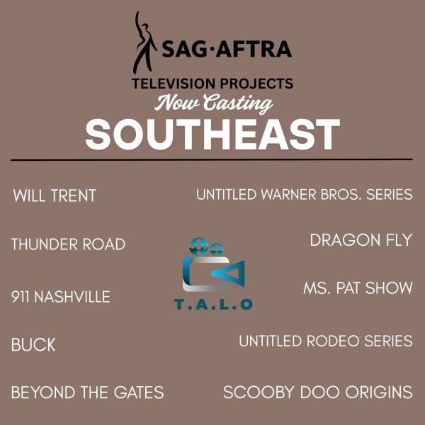SAG-AFTRA casting call for Southeast region television projects.