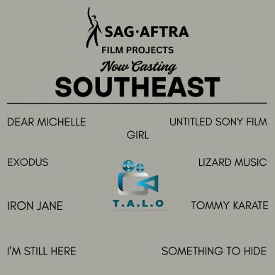 SAG-AFTRA casting call for Southeast film projects.