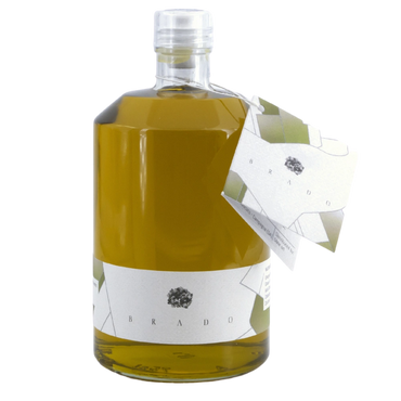 Large bottle of Italian extra virgin olive oil produced by Brado