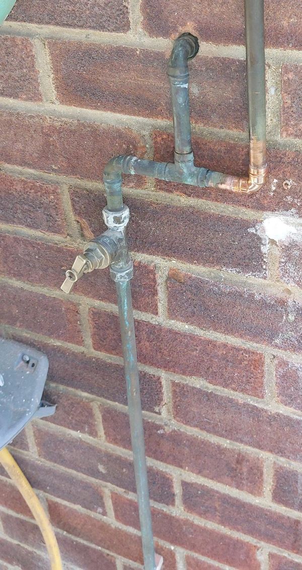 A new elbow soldered on to solve a leak on this pipework in Ware