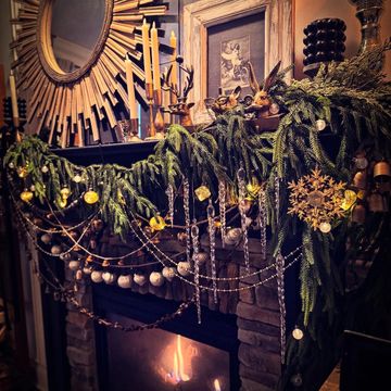 Interior home decor styled for Christmas, winter holidays, and more. Mantels, entryways, etc.