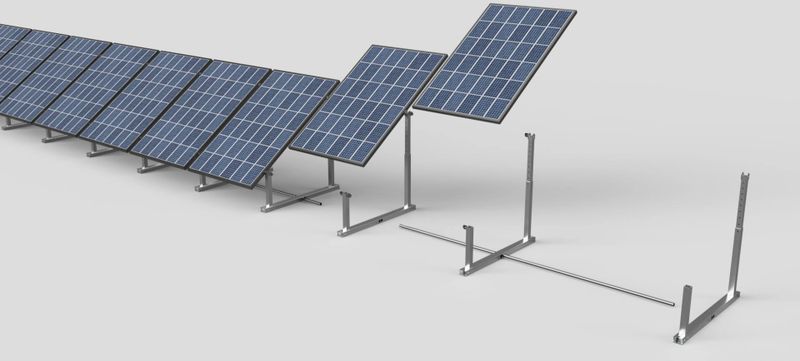 Vista técnica del montaje del marco de aluminio