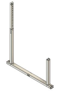 Vista del perfil del marco de aluminio