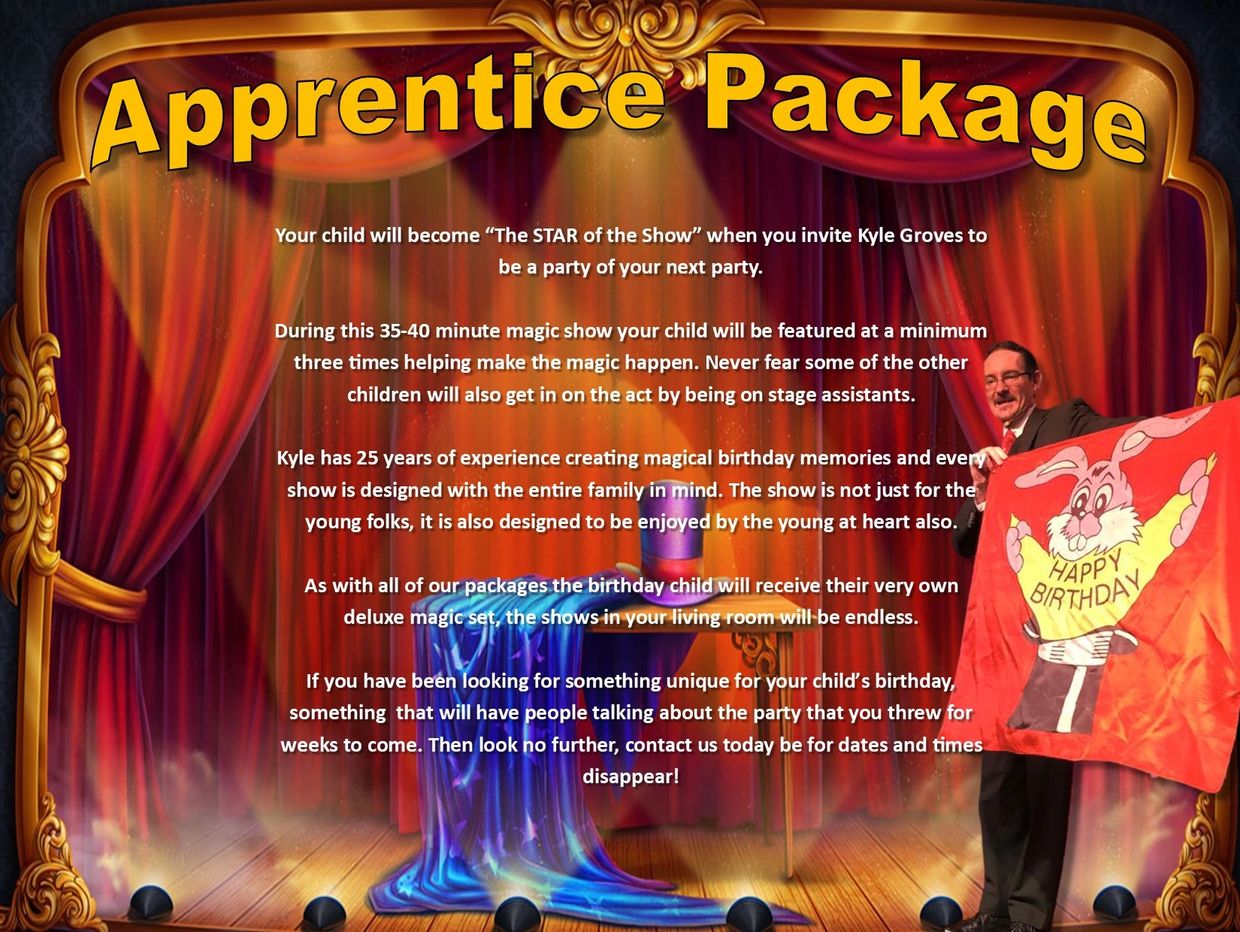 Kids Birthday Party Package Apprentice Magician in Amarillo and The Panhandle