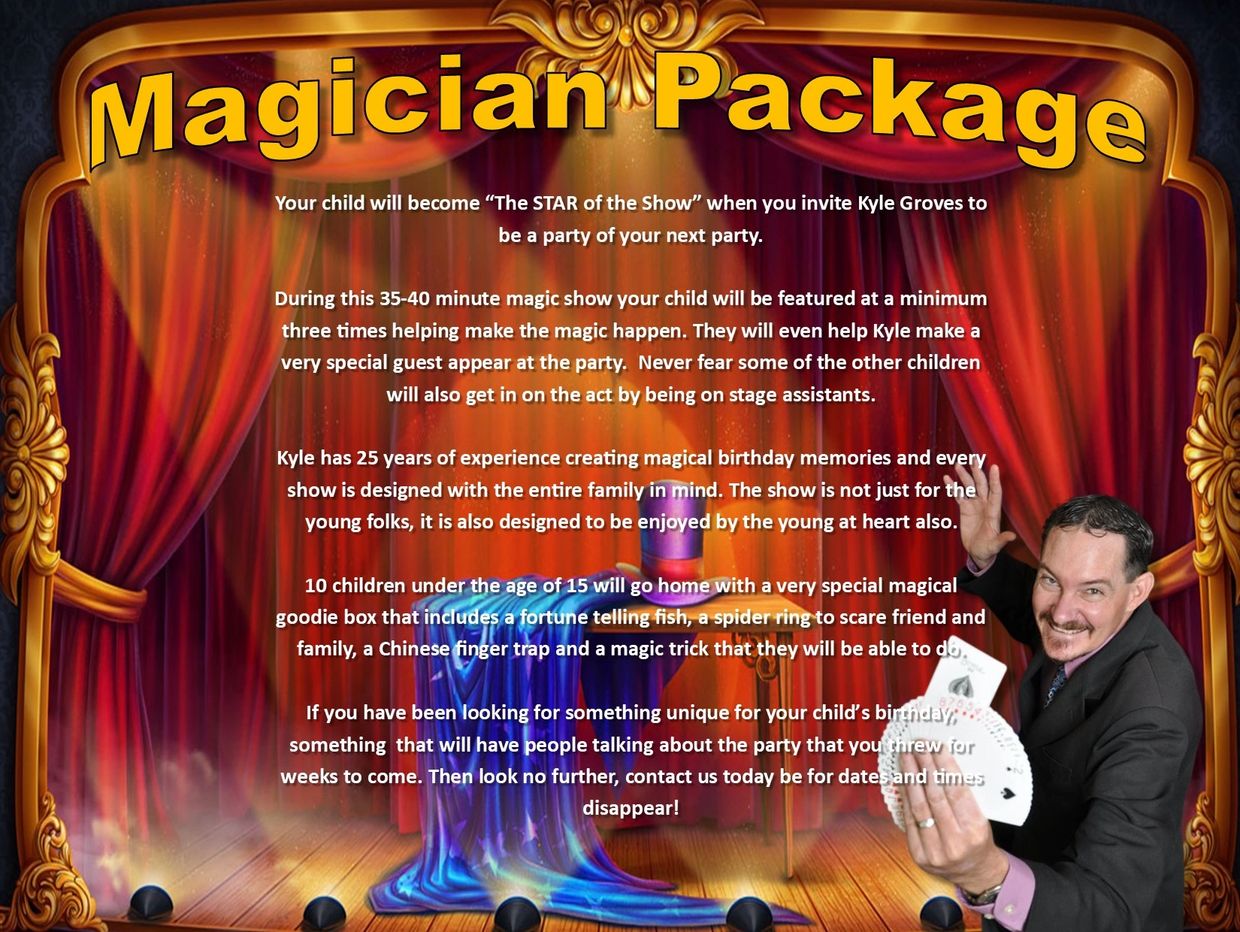 Magician Kids Birthday Party Package in Amarillo and the Panhandle