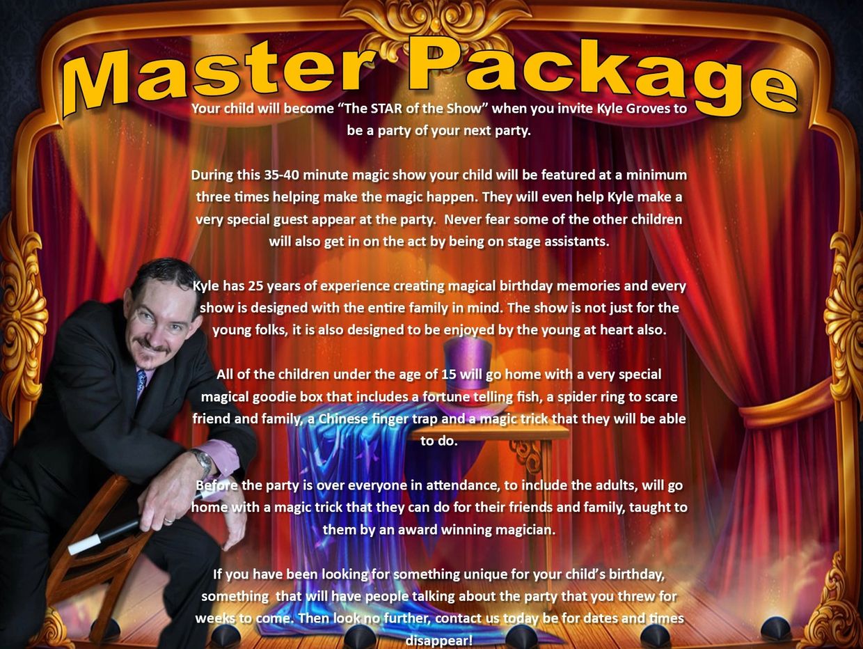 Master Magician Kyle Groves provides party packages in Amarillo and the Panhandle