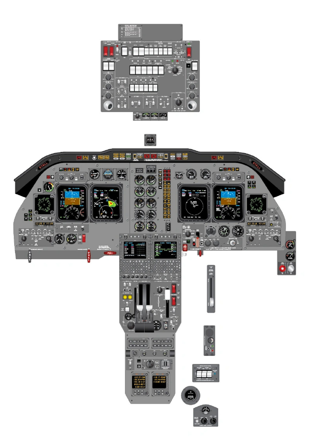 Pro Train Beechjet 400A cockpit poster - proline 4