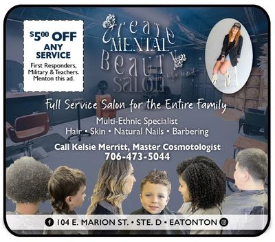 Create.Mental.Beauty Salon exclusive coupons only here
Serving Lake Oconee, Eatonton, Greensboro