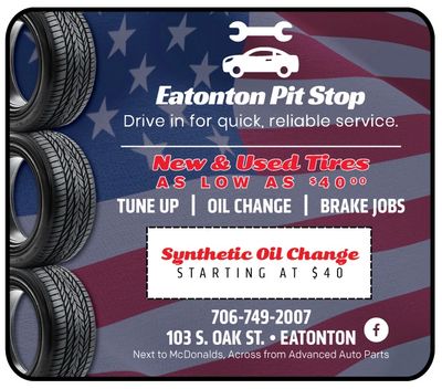 From tire changes to oil services, we’ve got you covered. Conveniently located in Eatonton Pit Stop