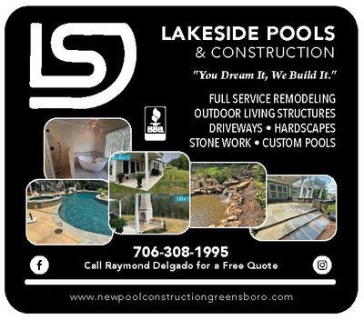 Pool Construction Lake Oconee Lakeside