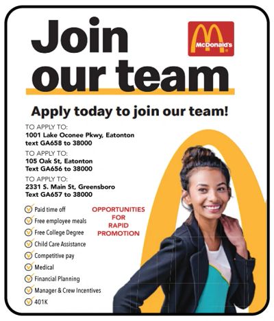 McDonalds Hiring Lake Oconee